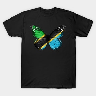 Tanzanian Flag  Butterfly - Gift for Tanzanian From Tanzania T-Shirt